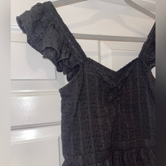 Chic Black Ruffle Mini Dress - Picture 5 of 6